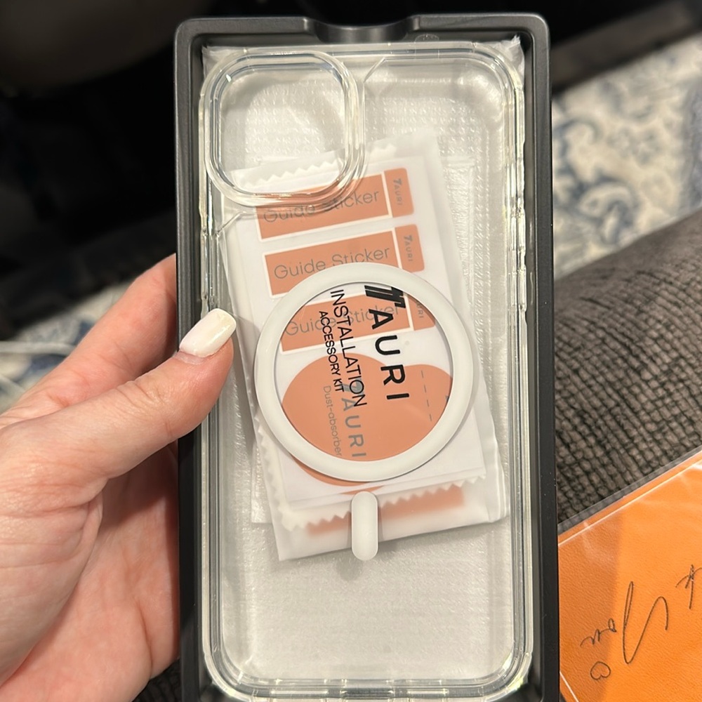 NWT iPhone 15+ case with 2 glass protector changes and 2 camera protectors